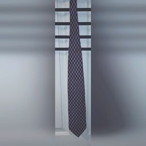 Blue and Gold Checkered Silk Tie